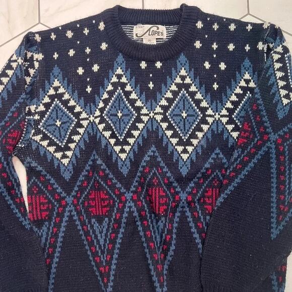Vintage Steep Slopes Patterned Pullover Sweater Size M - Picture 2 of 6